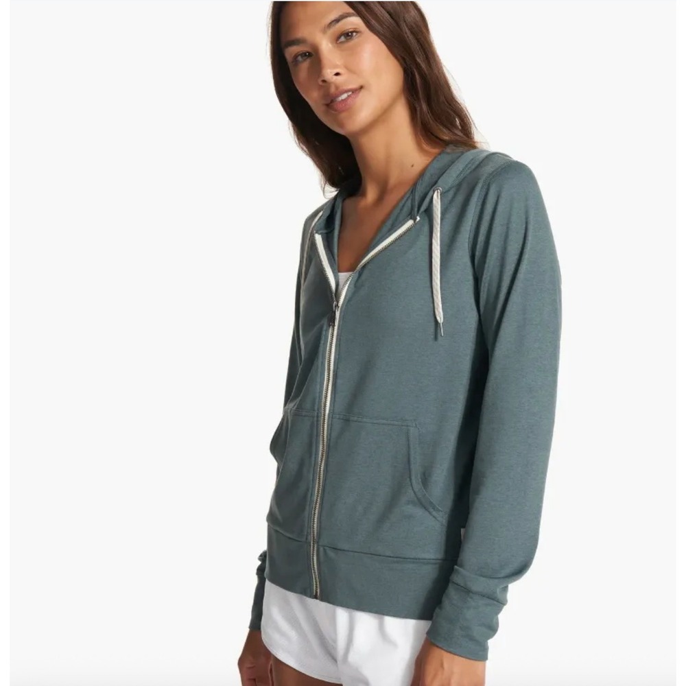 Vuori womens halo 2.0 Performance Full Zip Hoodie VW268 Green XL DreamKnit